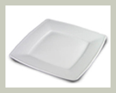 Teller eckig 26 cm mit breitem Rand
