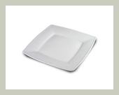 Teller eckig 17 cm mit breitem Rand