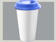 Coffee To Go Becher  porzellan blauer deckel