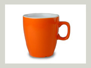 automaten becher orange rot 