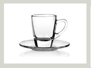 espresso glas tasse mit untertasse