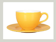 tasse-design-mit-unterteller-gelb-gelbe